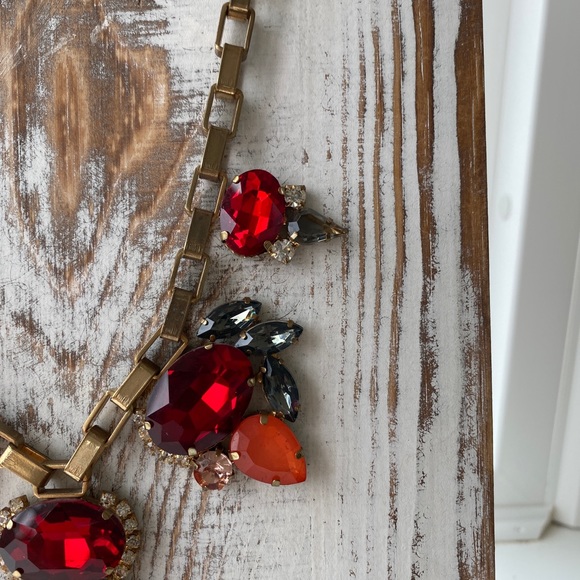 Red BubbleBar Necklace Multi Teardrop Statement - Picture 4 of 6